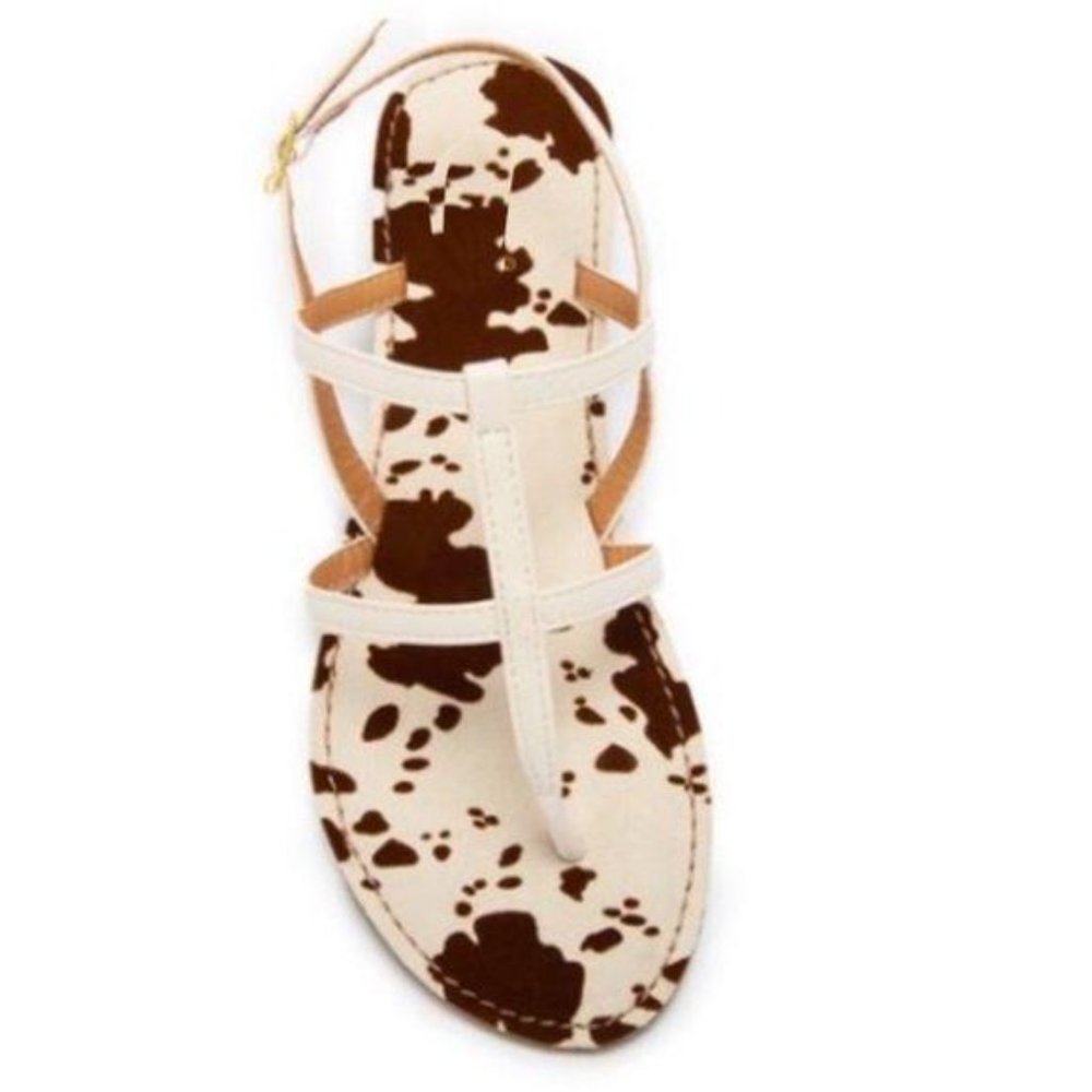 !! NEW !! Strappy Cow Print Sandals in Black - Picture 6 of 6